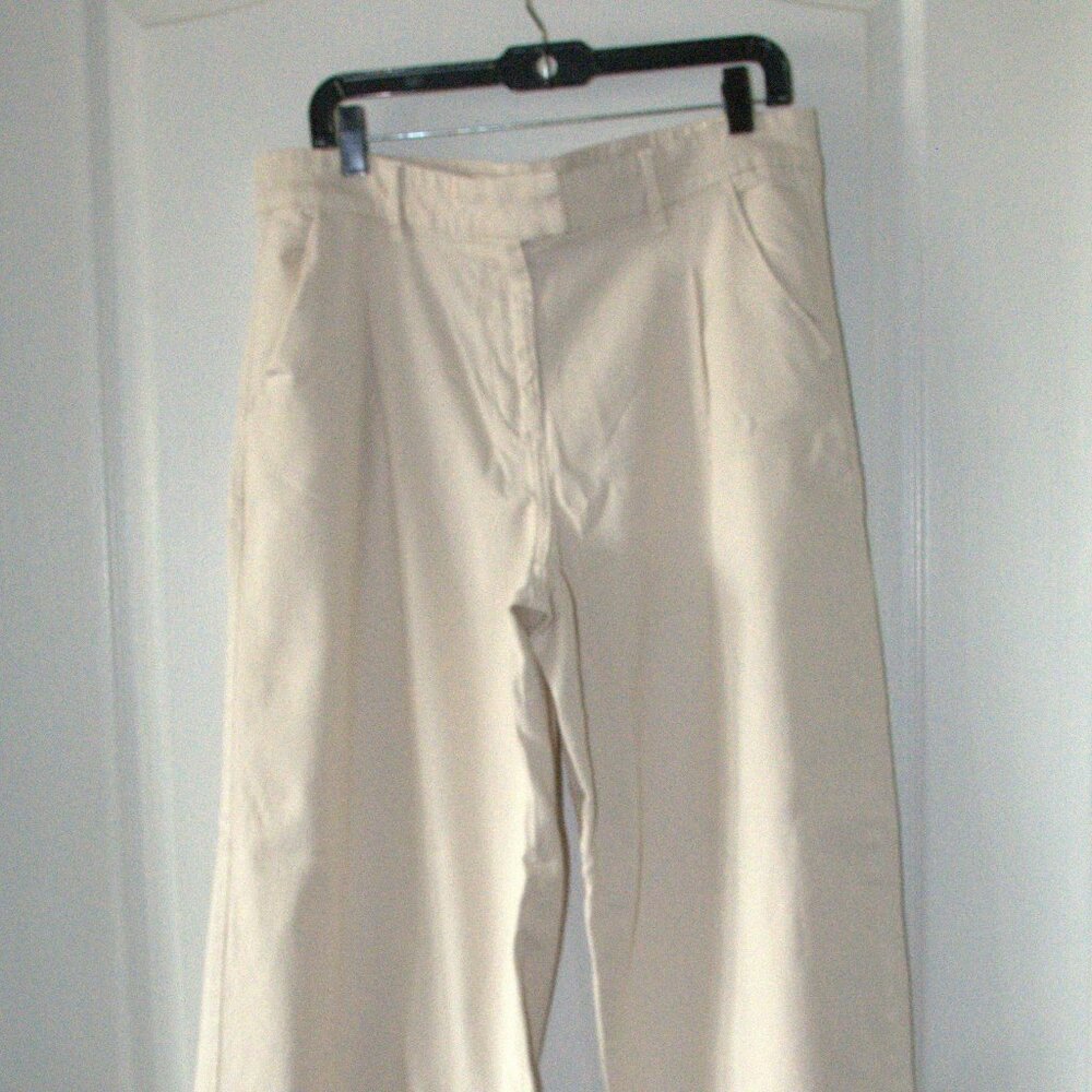 American eagle Stretch Wide Leg Denim Jeans Women's size 16 Regular Ivory